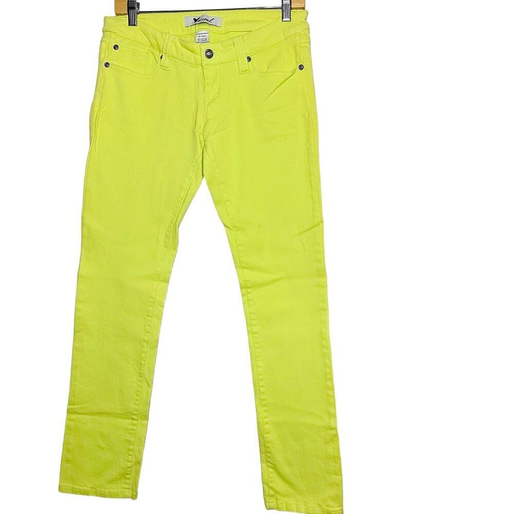 Vintage Wet Seal Women's Neon Yellow Highlighter Straight Leg Jeans Size 9